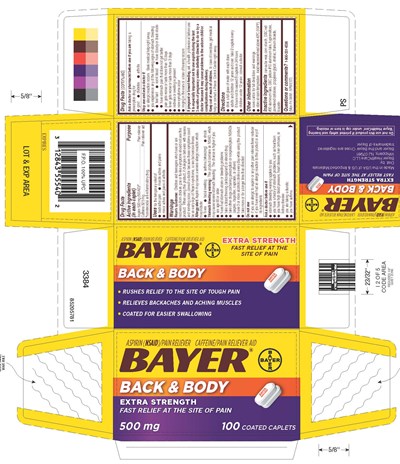 Carton Label 24 Count (Bayer Back And Body Extra Strength Carton Updated Label)